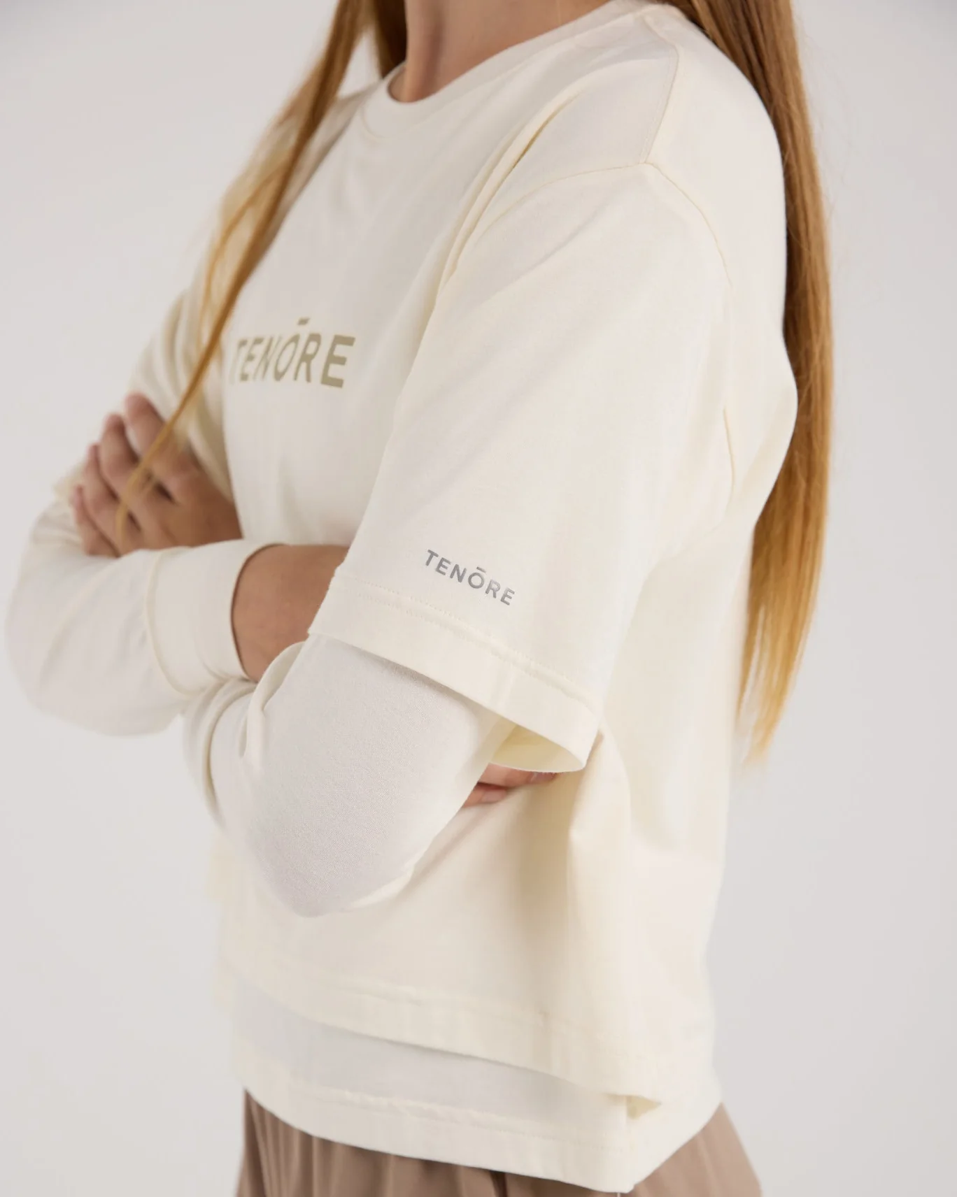 Cropped Double Layer Tee - Image 4