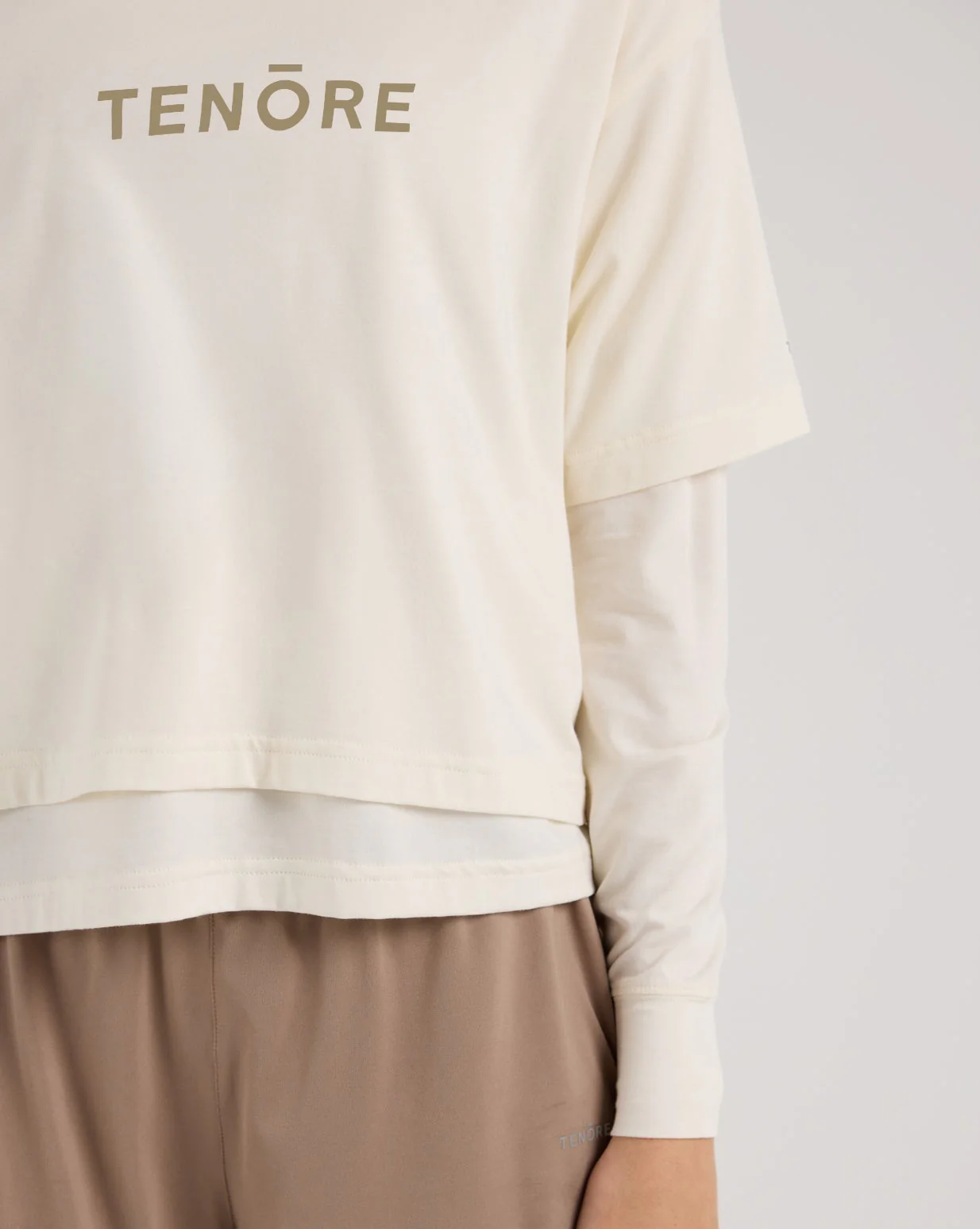 Cropped Double Layer Tee - Image 5