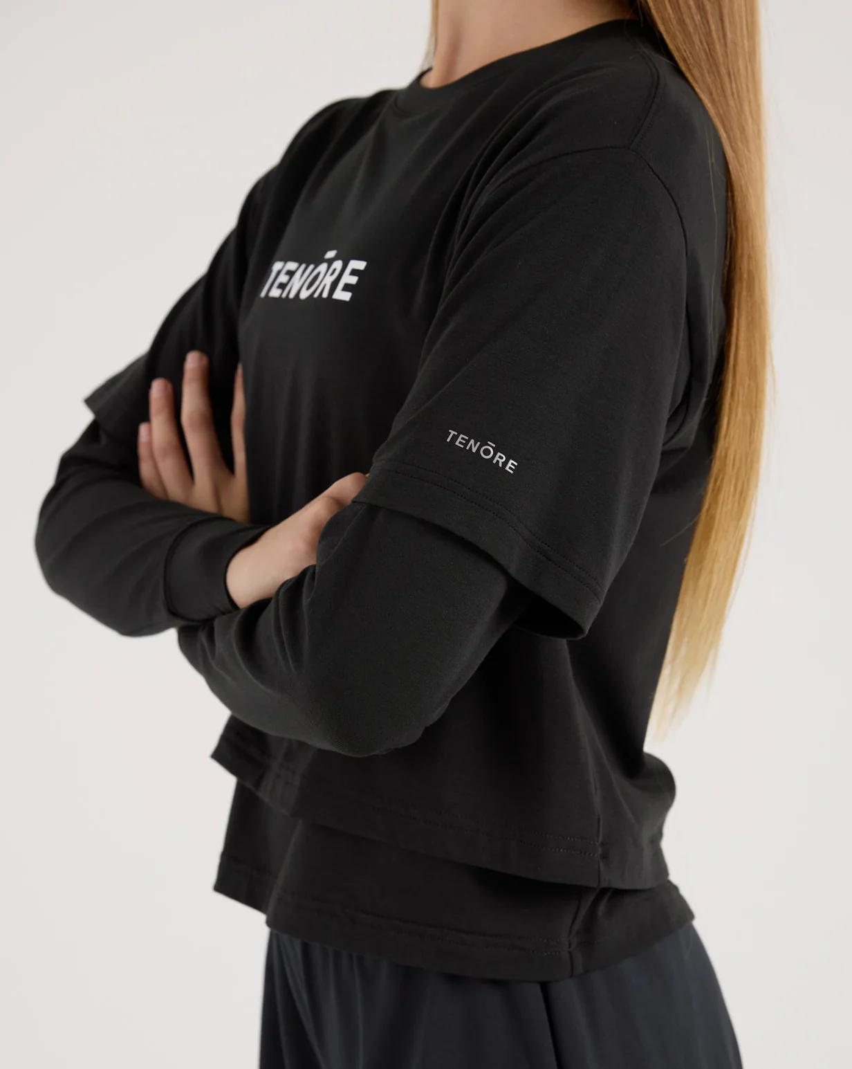 Cropped Double Layer Tee - Image 4