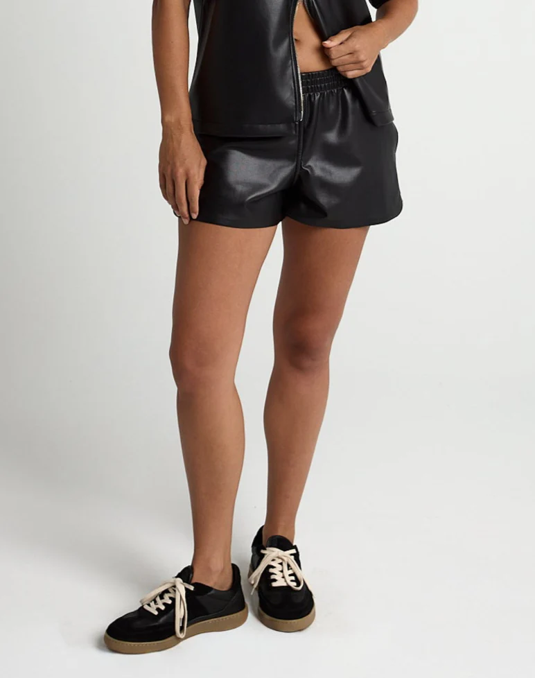 Vegan Leather Jog Short